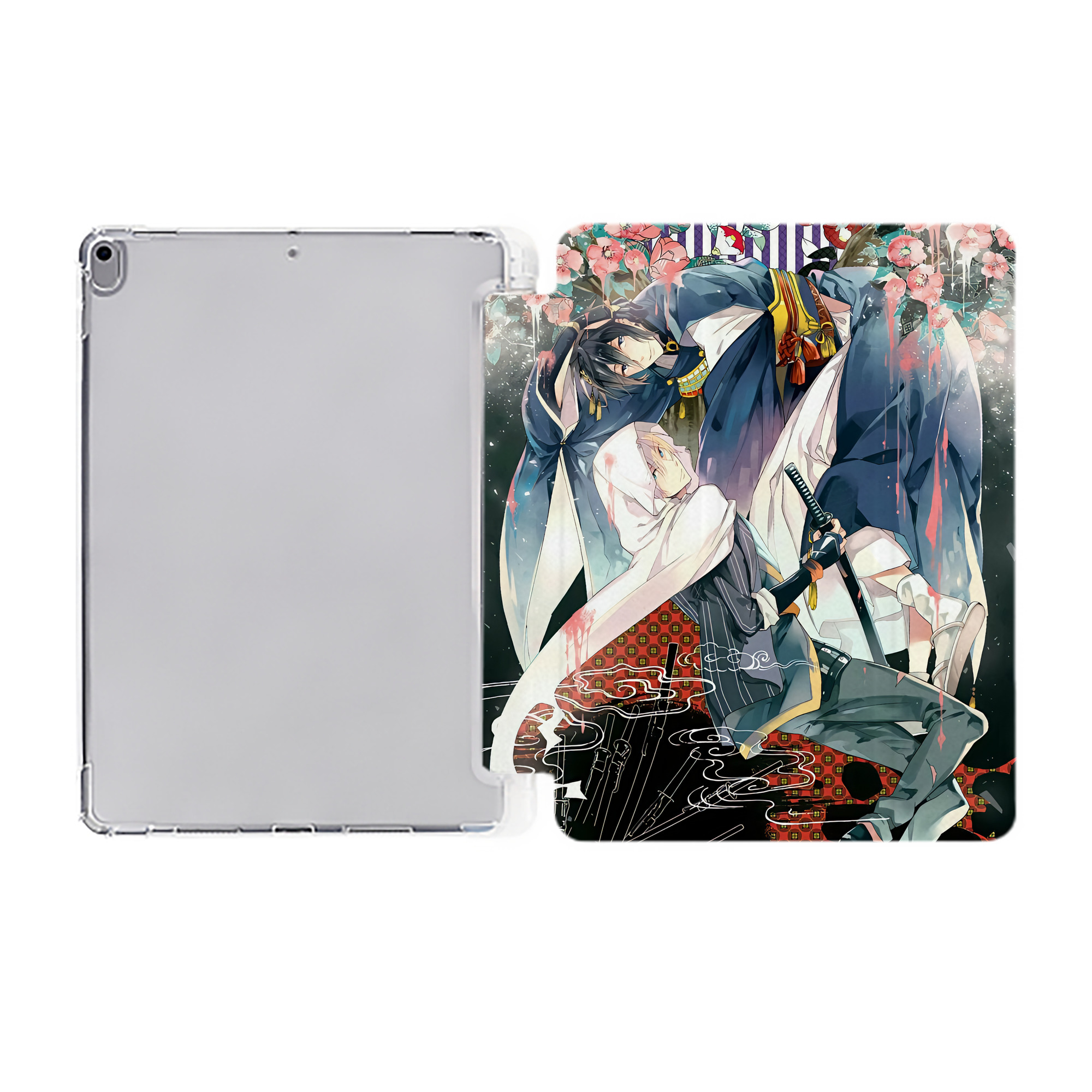 （画像用） 刀剣乱舞 Touken Ranbu IPad ケース ペン収納付き 三つ折りスタンド PUレザー×シリコン 対応機種9.5/10.5/10.9インチ